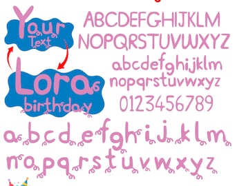 Baby letters Svg, Baby Personalized, Baby font PNG, Birthday letters with tails SVG, Baby Girl font Svg letters Cricut, Birthday shirt Diy