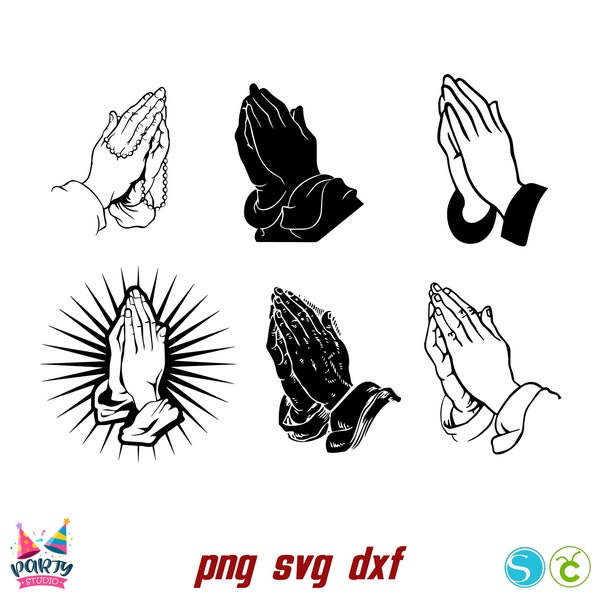 Praying Hands SVG Vector Cricut, Prayer cut SVG for Cricut, Religious Clipart PNG Christian Silhouette, Praying Hands vector svg, Faith svg