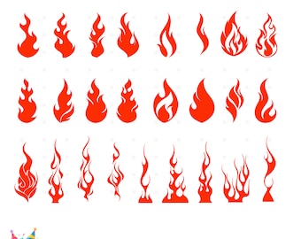 Flame Svg Bundle, Flame Cricut Vectors Flame Clipart SVG Vector Flame Silhouette Fire Clipart Cricut Flame Png Decoração vetor Fogo Svg