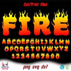Fire letters svg, Flame Svg Letters Cricut font svg Flame Numbers Fire Numbers Png, Baby shirt DIY svg Silhouette Fire svg Cars Letters svg
