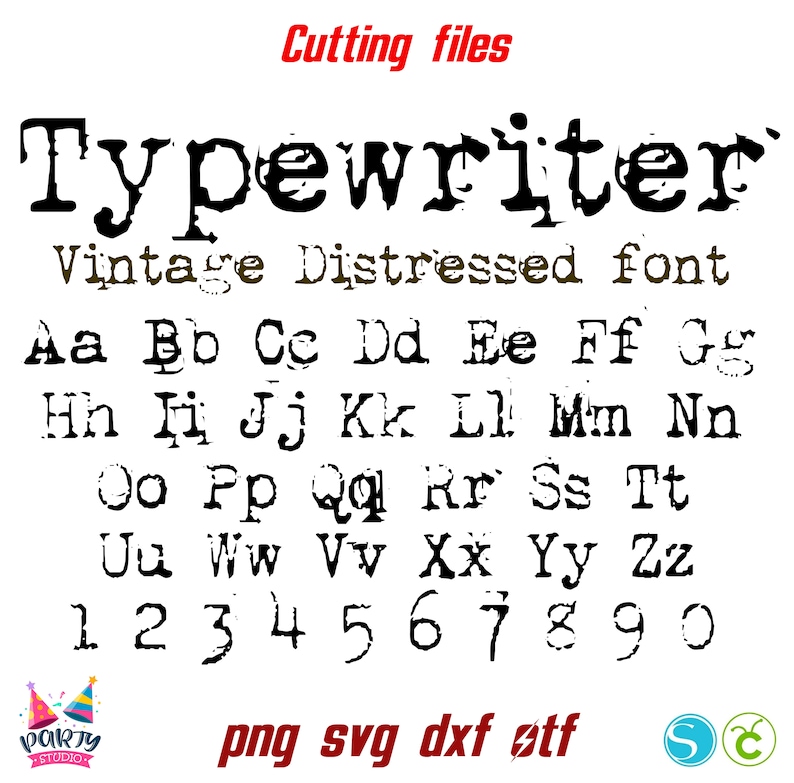 Old Typewriter Font Otf, Vintage Font, Old Typewriter Letters Svg ...