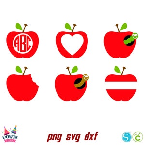 Apple Svg Set, Apple Clipart Svg, Apple Cricut Vectors, Apples Clipart SVG Vector, Apple Silhouette cut, Apple Svg for Cricut Apple Png