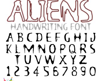 Aliens Font Otf, Gothic Font Svg, Alien Letters Cricut Alien Font svg, Handwriting font Svg, Horror letters svg, Horror Font Otf, Alien Png