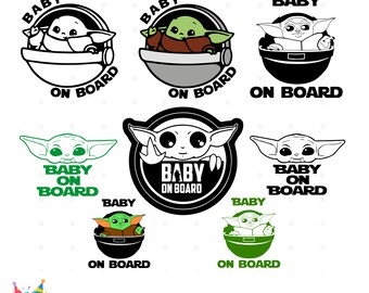 Baby on Board SVG, Baby Yoda Svg, Baby Cricut Svg, Baby on Board sticker diy, Baby on Board Png, Baby Vector, Baby shirt Diy, Baby Yoda png