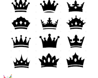 Crowns Svg Cricut Vector, Crown Cricut Svg Cutting file, Crown Png, Crowns silhouette, Princess Crown svg, Princess svg png Crown Silhouette