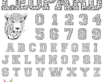 Leopard font OTF, Leopard Svg Letters, Sport Font Cricut, Sport Letters svg, Varsity font, College font svg, Varsity Letters Png Numbers Svg