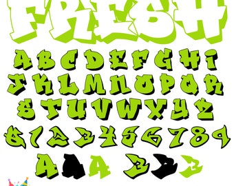 Fresh Letters Layered SVG, fonte Fresh Otf, Graffiti Letters Svg Cricut, fonte Graffiti, Prince Font SVG, Prince Letters Cricut Cut Files
