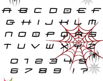 Police de caractère pour bébé OTF, lettres d'Halloween super-héros SVG découpées Cricut lettres de super-héros police de super-héros, police d'anniversaire alphabet pour enfants, police d'anniversaire, svg Web png
