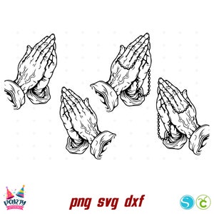 Praying Hands Svg Set, Praying Hands Clipart SVG, Religious Clipart PNG Cricut, Prayer SVG Cricut Christian Silhouette Religious T-Shirt svg