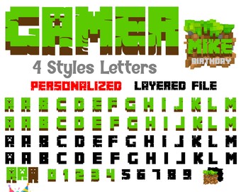 Baby Letters Svg Cricut, Gamer Svg Letters Layered, Gamer Font Svg, Birthday Baby font otf, Game Letters Png, Gamer shirt DIY, Game font svg