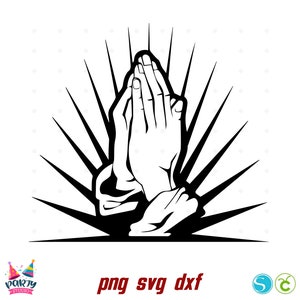 Praying Hands Svg, Religious Clipart PNG, Praying Hands Clipart SVG Vector Cricut Prayer cut SVG for Cricut Christian Silhouette Faith