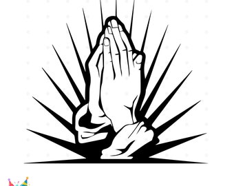 Praying Hands Svg, Religious Clipart PNG, Praying Hands Clipart SVG Vector Cricut Prayer cut SVG for Cricut Christian Silhouette Faith