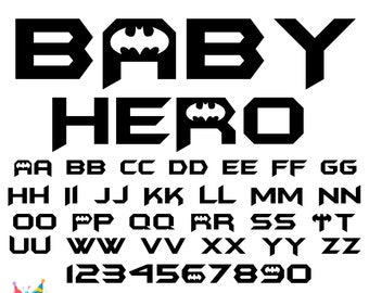 Superhero Bundle Svg Png, Baby font Svg, Superhero font OTF, Superhero Letters SVG Birthday letters Png, Baby Shirt Diy, Birthday font svg