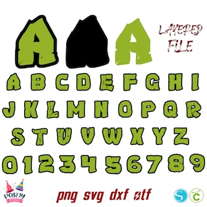 Letras de cumpleaños SVG, fuente para bebé OTF, camiseta de bebé personalizada, letras SVG de bricolaje, fuente de cumpleaños SVG, letras en capas, letras SVG para niños