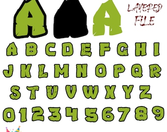 Birthday Letters Svg, Baby Font Otf, Personalized Baby shirt Diy Svg Letters, Birthday font Svg Layered Letters, Kids Letters Svg