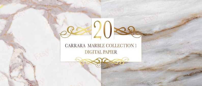 Carrara Marble digital paper, Real Natural Marble Texture And Surface Background. image 3