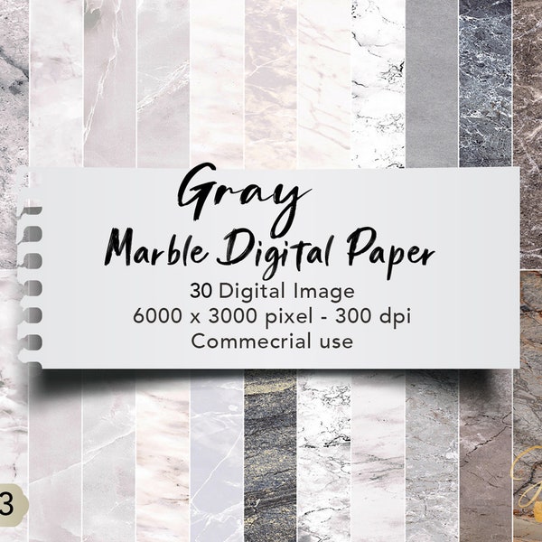 Gray Marble Digital Papers Silver Marble Paper and Glossy Marble Backdrops Silver Glitter Digital Scrapbooking Paper Printable Paper