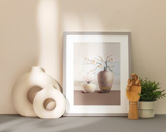 Print Abstract modern fine art Large Wall Painting Pink and Beige Art Cool Art Prints Abstract Painting Beautiful Bottles