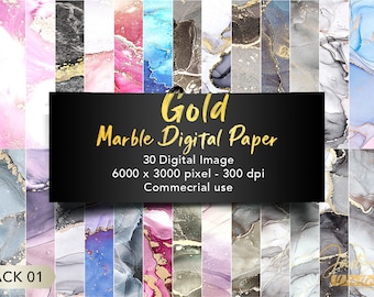 Gold Vein Digital Paper, Digital Marble, Gold Marble Texture, Marble Digital Paper, Marble Backgrounds for Scrapbooking