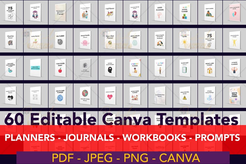 2025 Digital Planner Bundle, 60 Editable Canva Templates | Planners ...