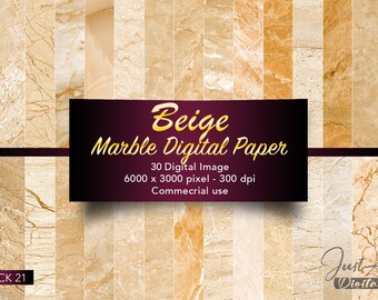 Marble Digital Paper, Marble Texture, Seamless Papers, Printable Paper Pack, Marble Background, Digital Scrapbooking, beige Marble