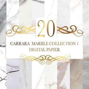 Carrara Marble digital paper, Real Natural Marble Texture And Surface Background. image 1