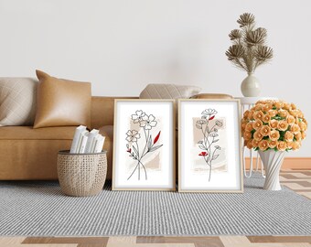 5 Panel Printable Set, Beautiful Flowers Art Paintings, Floral Wall Art Prints, Beautiful Flower Wall Art Painting, Floral Print