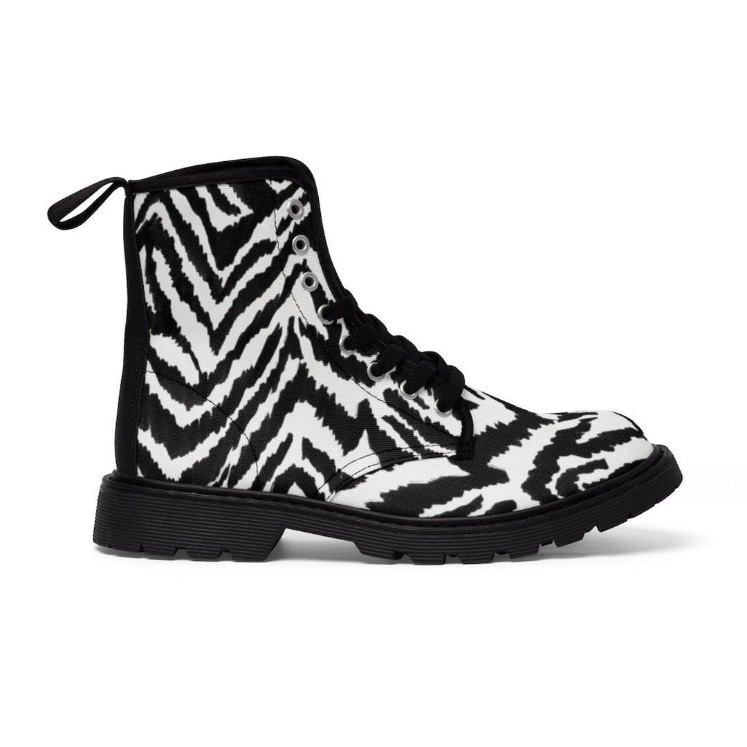 Zebra Striped Men's Boots Best Hiking Winter Boots Laced - Etsy