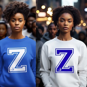 Zeta Phi Beta Sorority Sweater, zeta phi beta apparel, Zeta Phi Beta Sorority Shirt, Zeta Phi Beta Letterman crew neck sweatshirt