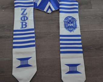 Zeta Phi Schwesternschaft Abschluss Stola | Zeta Phi Beta Schwesternschaft | Zeta Schwesternschaft Geschenke | Schüler | Schwarz griechisch