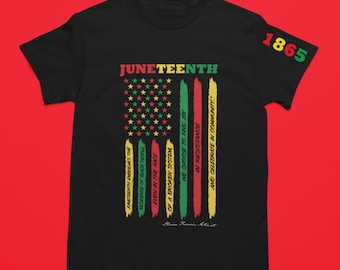 T-shirt drapeau afro-américain Juneteenth | Chemise Liberté | Afro-américain