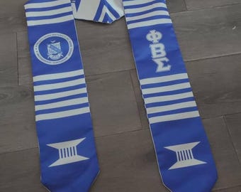 Étole de remise des diplômes Fraternité Phi Beta Sigma | Cadeaux de fin d'études | Étudiant | Noir grec