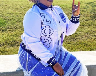 Zeta Phi Beta Sorority INC. | Zeta Phi Beta Apparel | Zeta Phi Beta Jacket | 1920| Black Greek | Zeta Phi Beta Satin Bomber Jacket