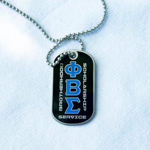 Phi Beta Sigma Dog Tag, Pendant Necklace, Phi Beta Sigma Gifts, Sigma Crossing gifts, Black Fraternity