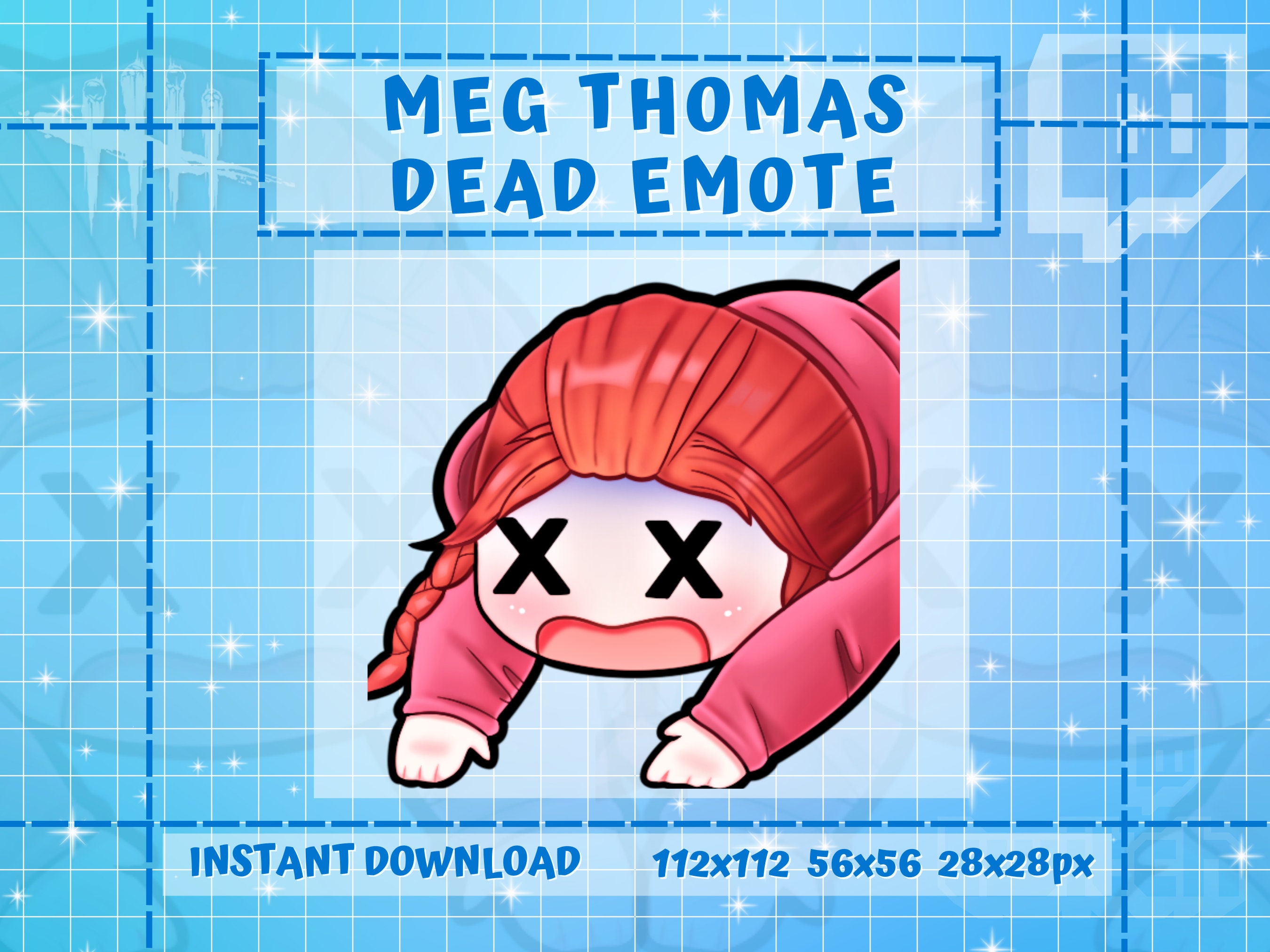 Meg Thomas Dead Emote | Dead By Daylight | Twitch Sub/Bit Emotes