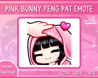 Schattig roze konijntje Feng Min Pat Emote | Dood bij daglicht-emotes | Twitch, Discord-emotes