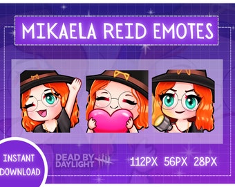 Niedliche Mikaela Reid Dead By Daylight Überlebende Emotes | Twitch, Discord Emotes
