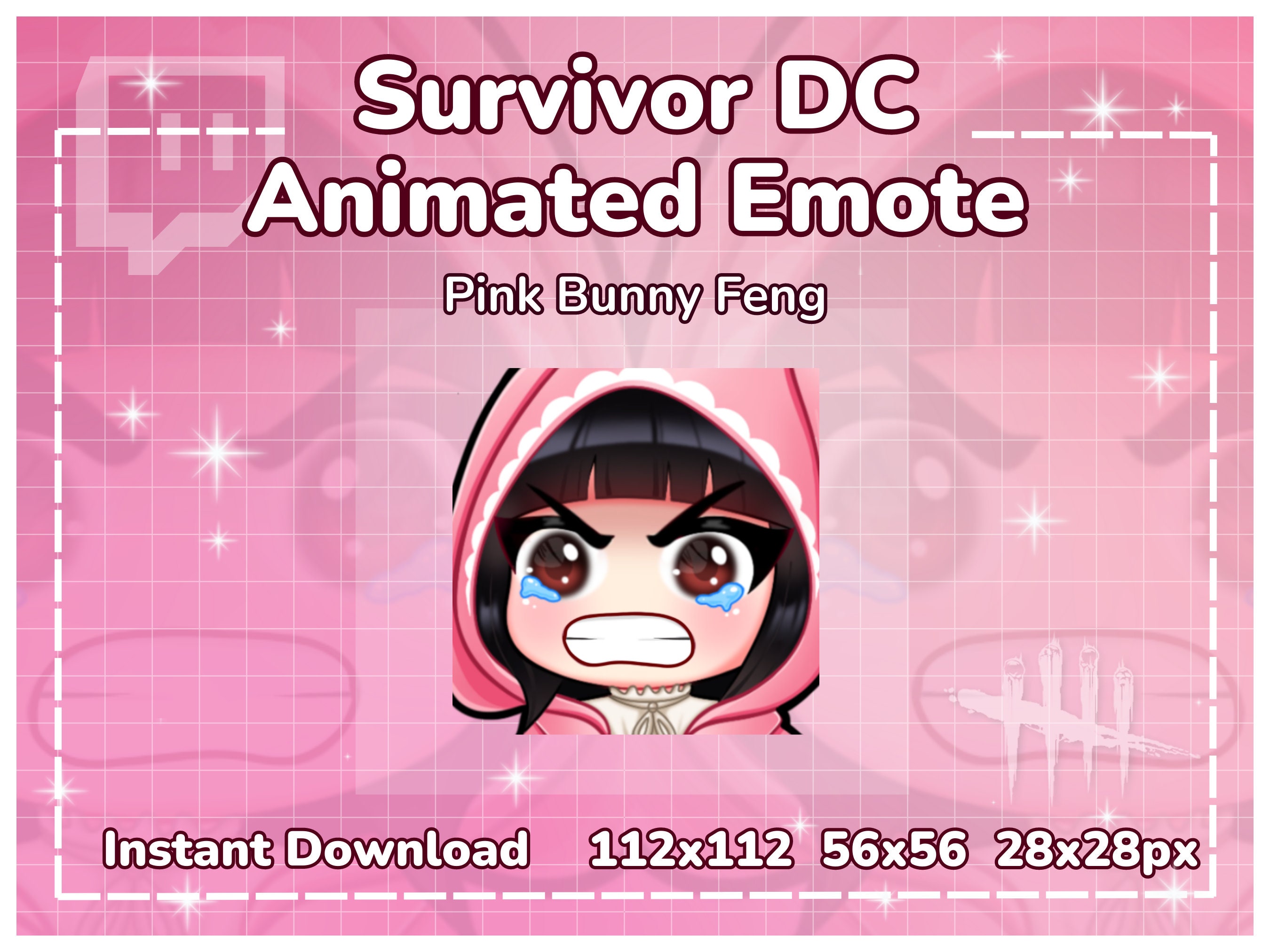ANIMATED DBD Emote Pink Bunny Feng DC Rage Quit Animated 