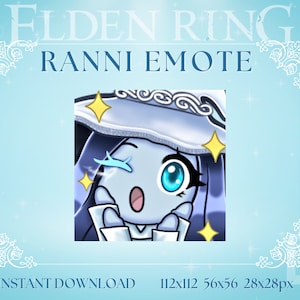 Cute Ranni the Witch &#39;Wow&#39; Emote | Elden Ring Emote | Twitch, Discord Emote