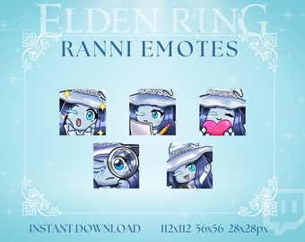 Cute Ranni the Witch Emote Set | Elden Ring Emotes | Twitch, Discord Emotes