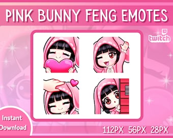 Rosa Hase Feng Min Emotes | Tot bei Tageslicht Überlebende Emotes | Twitch Discord