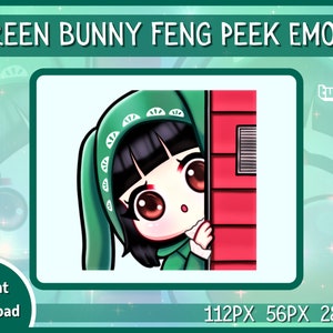 Cute Green Bunny Feng Min Peek/Lurk/Locker Emote | Dead By Daylight Emotes | Twitch Emotes