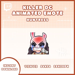 ANIMATED DBD Killer Emote, Huntress DC Rage Quit Animated Emote, Dead by Daylight Emote for Twitch, Discord etc
