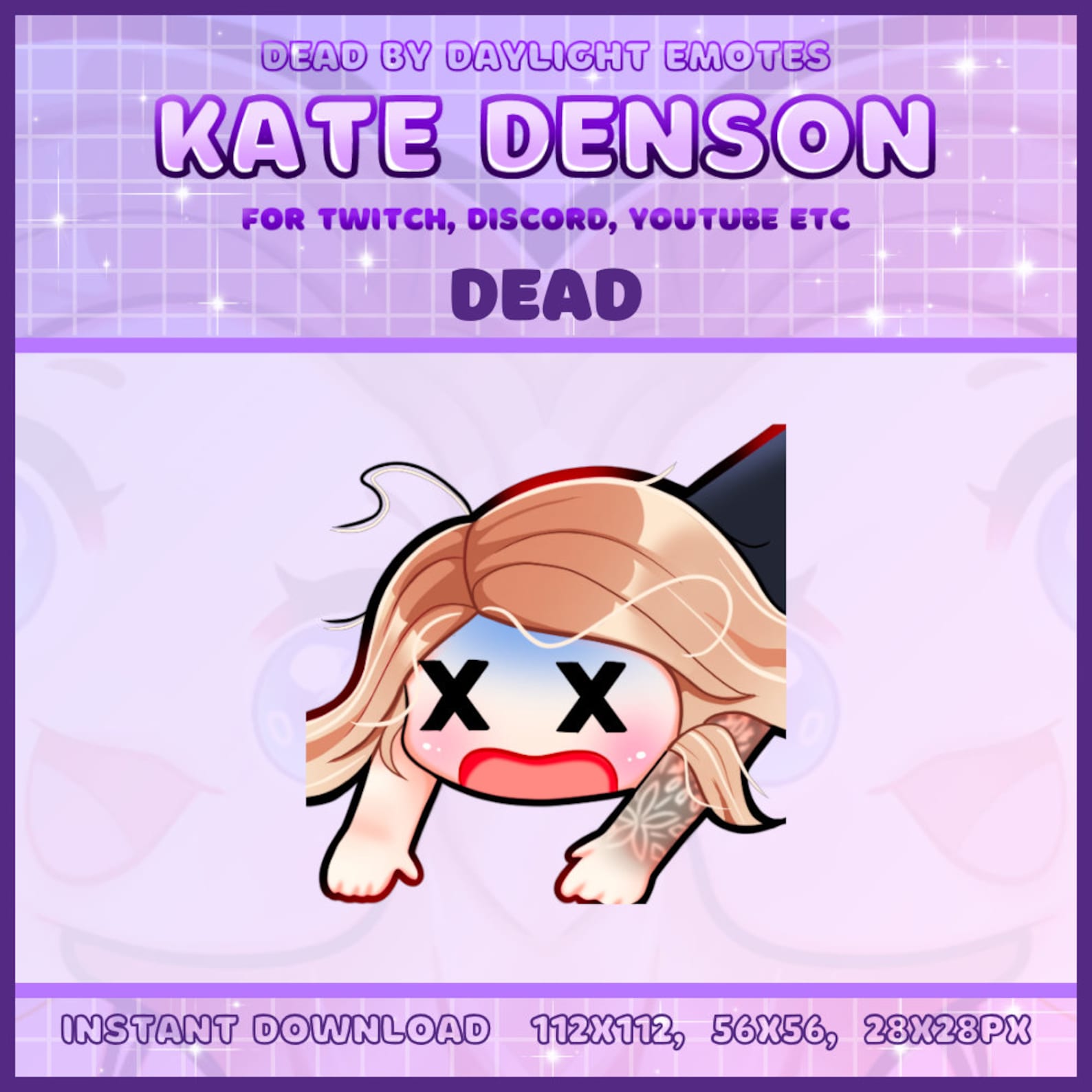 Kate Denson DEAD Emote, Dead by Daylight Emotes, Twitch Sub, Bit Emotes ...