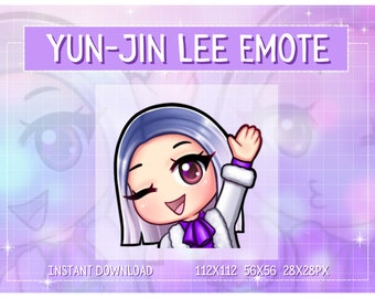 May include: A digital illustration of a cartoon character with silver hair, wearing a white coat and a purple bow. The character is winking and raising one hand. The background is a purple grid with white stars.