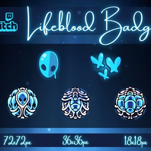 Insignes de charme Hollow Knight Lifeblood | Insignes Twitch | Sous-badges | Insignes de bits