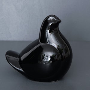 Vintage Ikea Schwarze Taube 13491, Retro Ikea Vogel Statue, Keramik Taube Figur