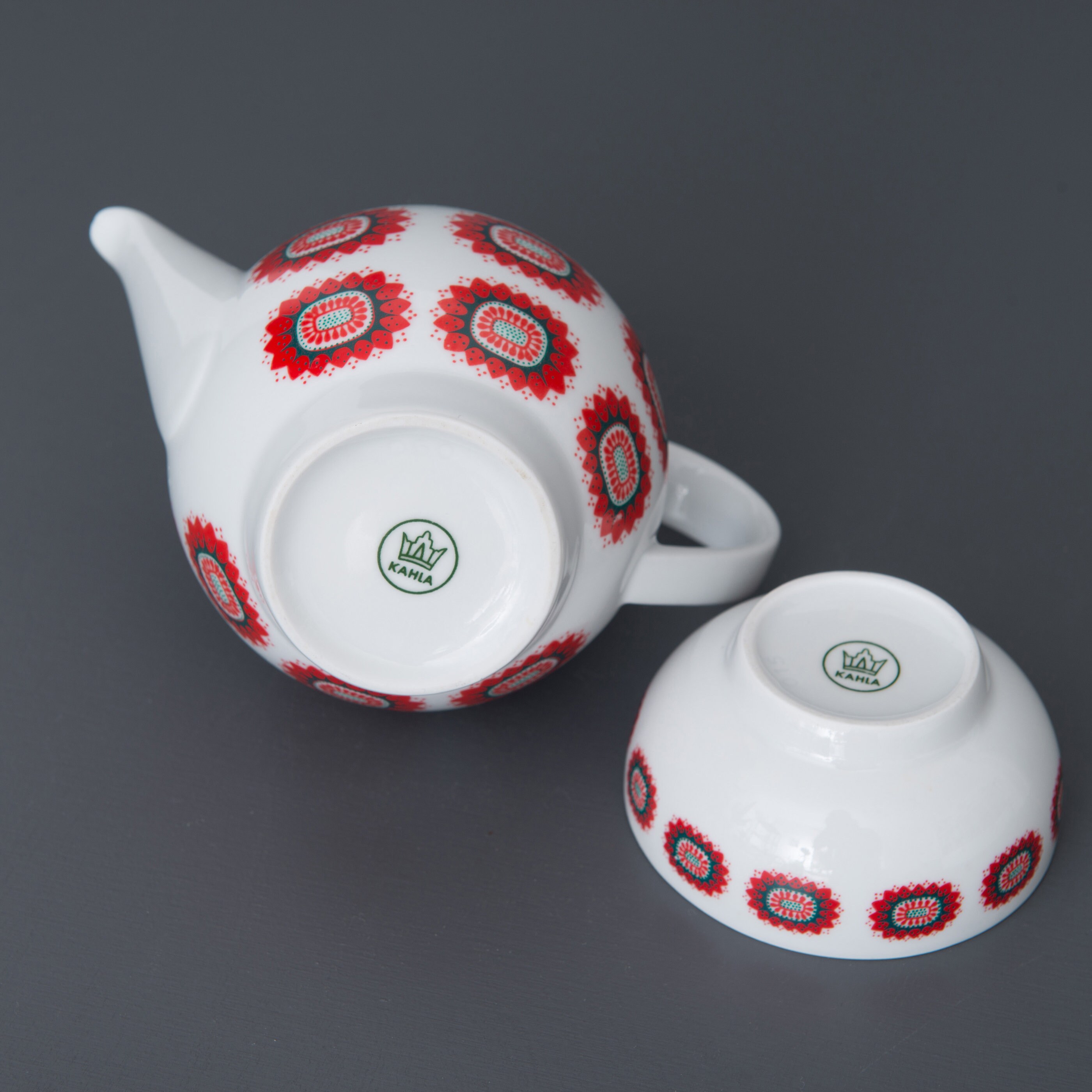 Juego de te Kahla vintage servicio de cafe de porcelana patron geometrico optico colorido de los anos 70 vajilla retro Etsy Espana