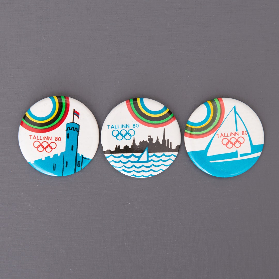 Vintage Olympic Regatta Badges. Vintage Olympic Merchandise 1980