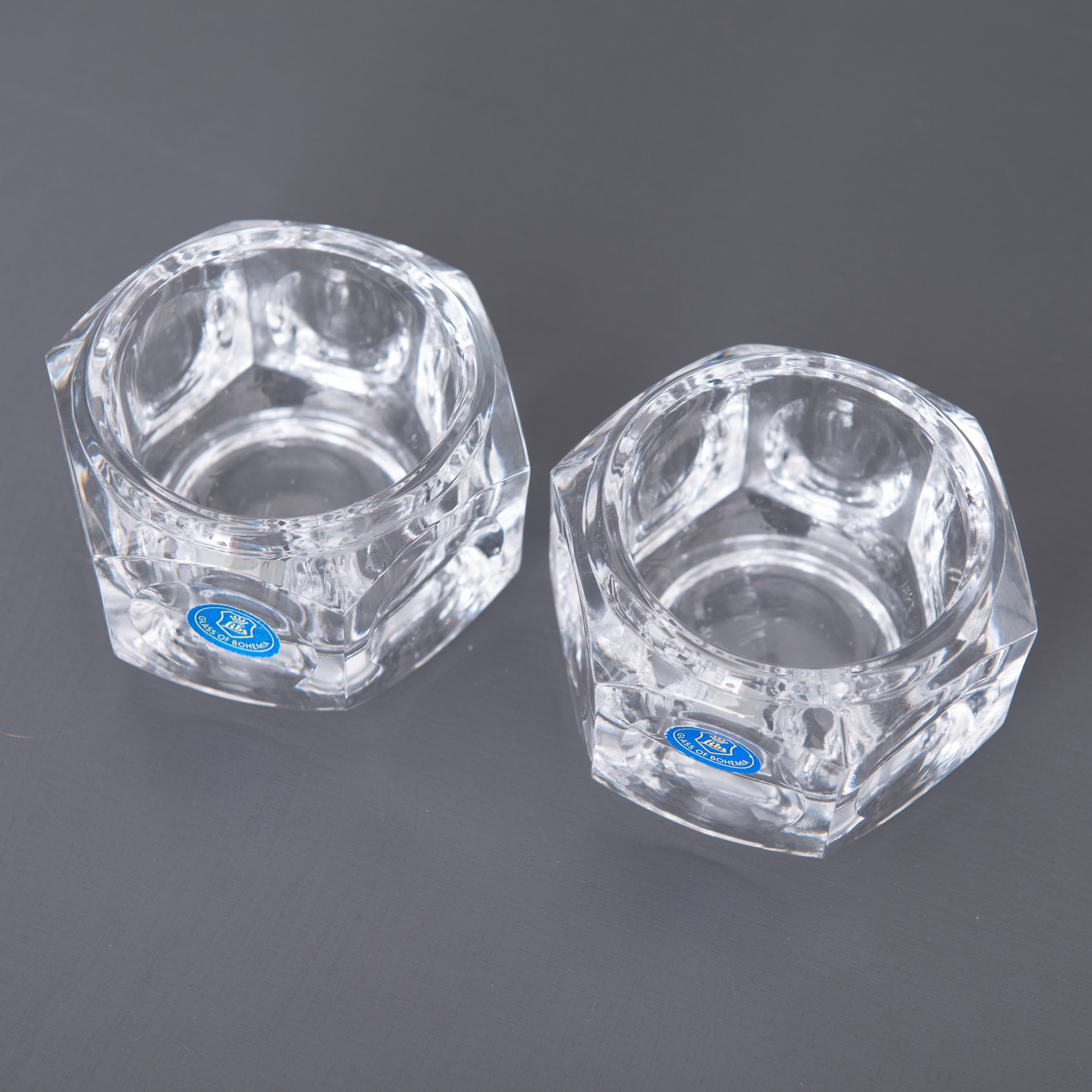 Vintage Libs Bohemia Crystal Tealight Holders - Czech Glass Candle